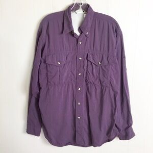 The North Face Purple Long Sleeve Mens Hiking Shirt  Size S